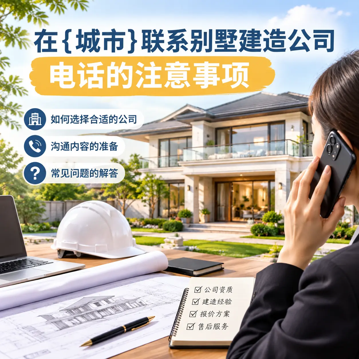 在播州联系别墅建造公司电话的注意事项